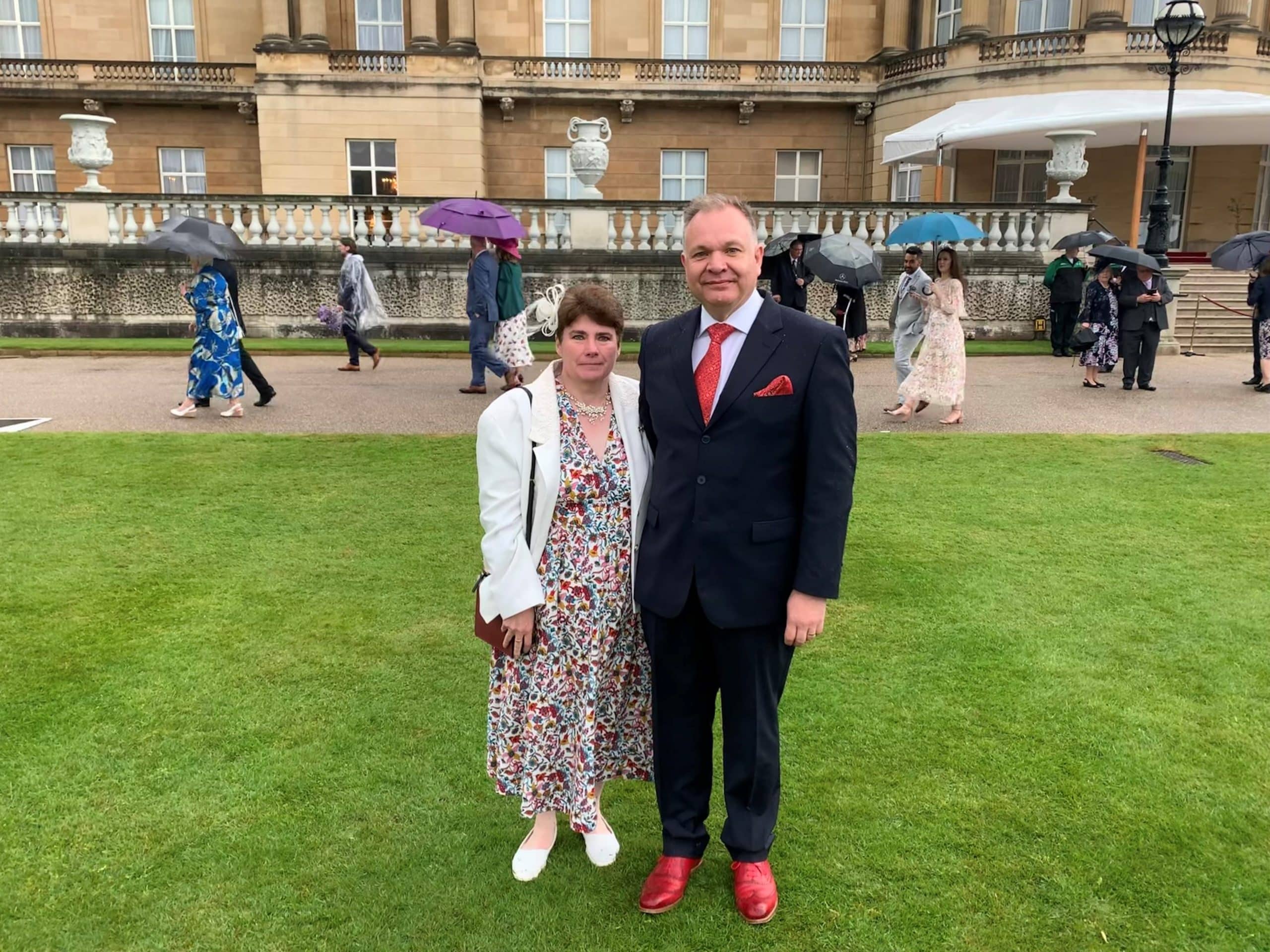 Mr & Mrs Morrow at Buckingham Palace