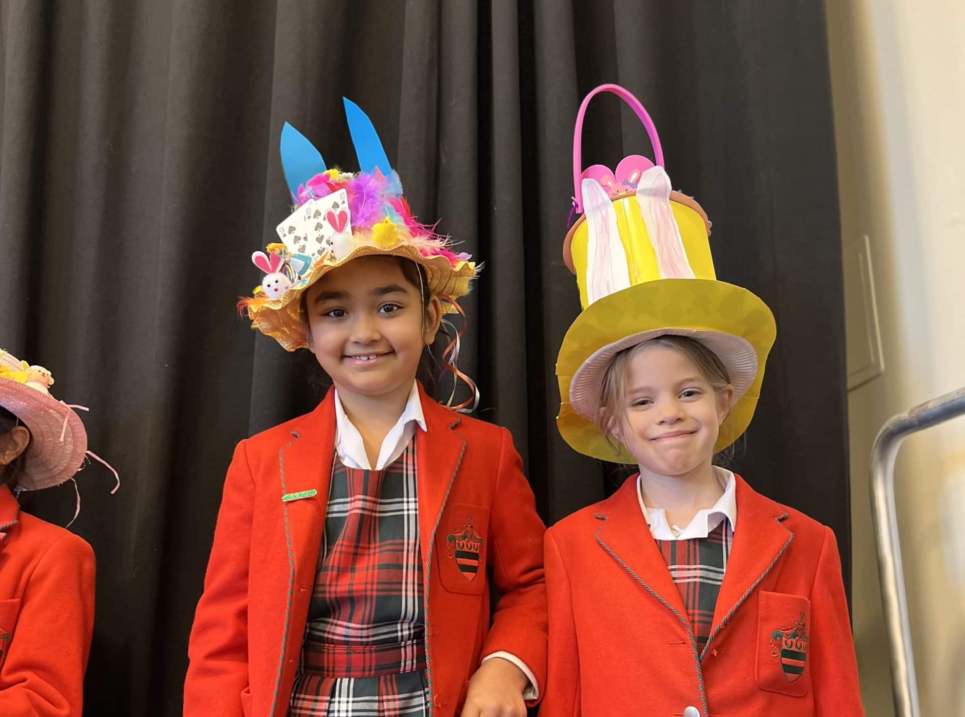 Easter bonnet parade girls