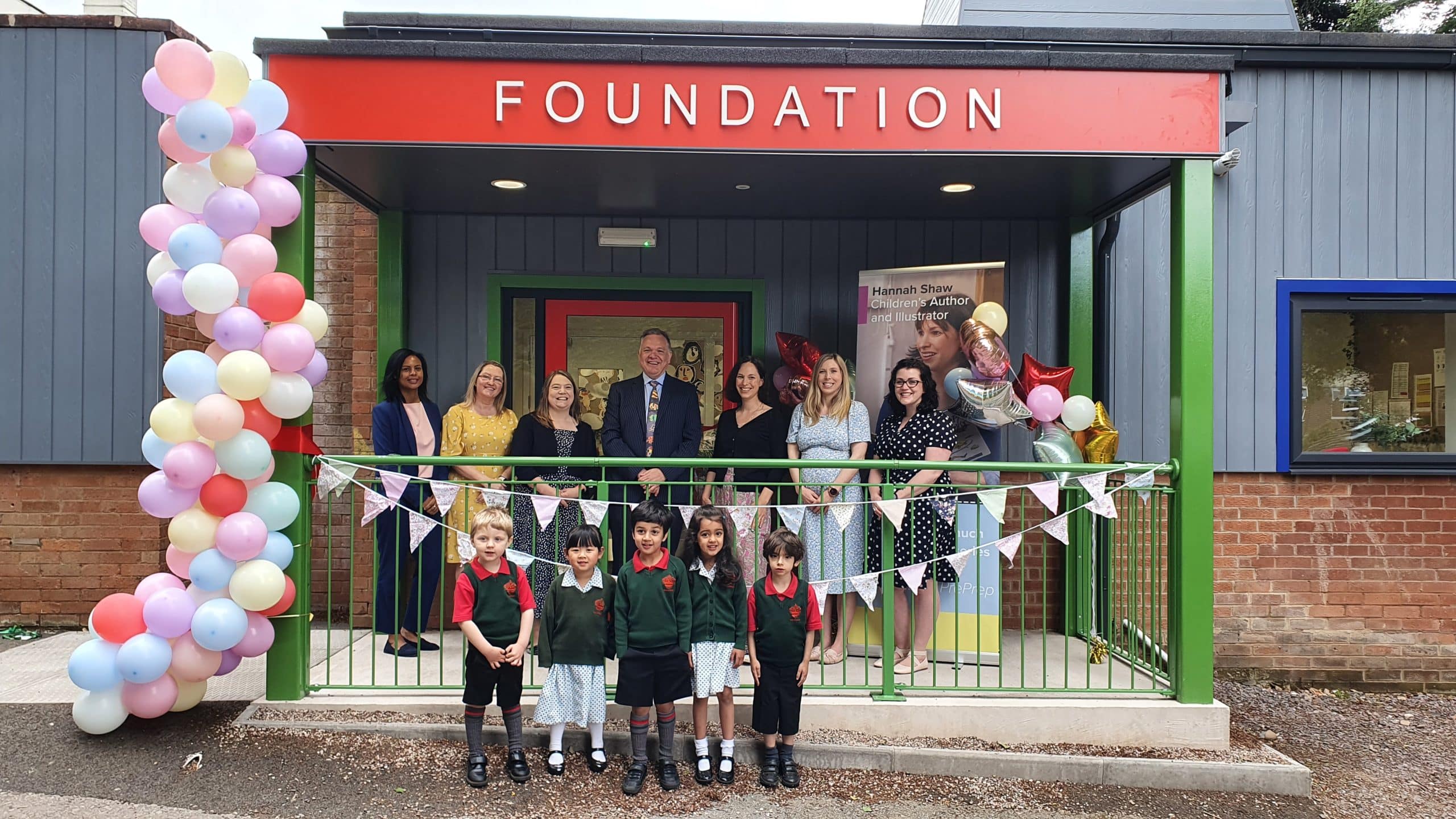 Award-winning author celebrates opening of new Foundation building with pupils