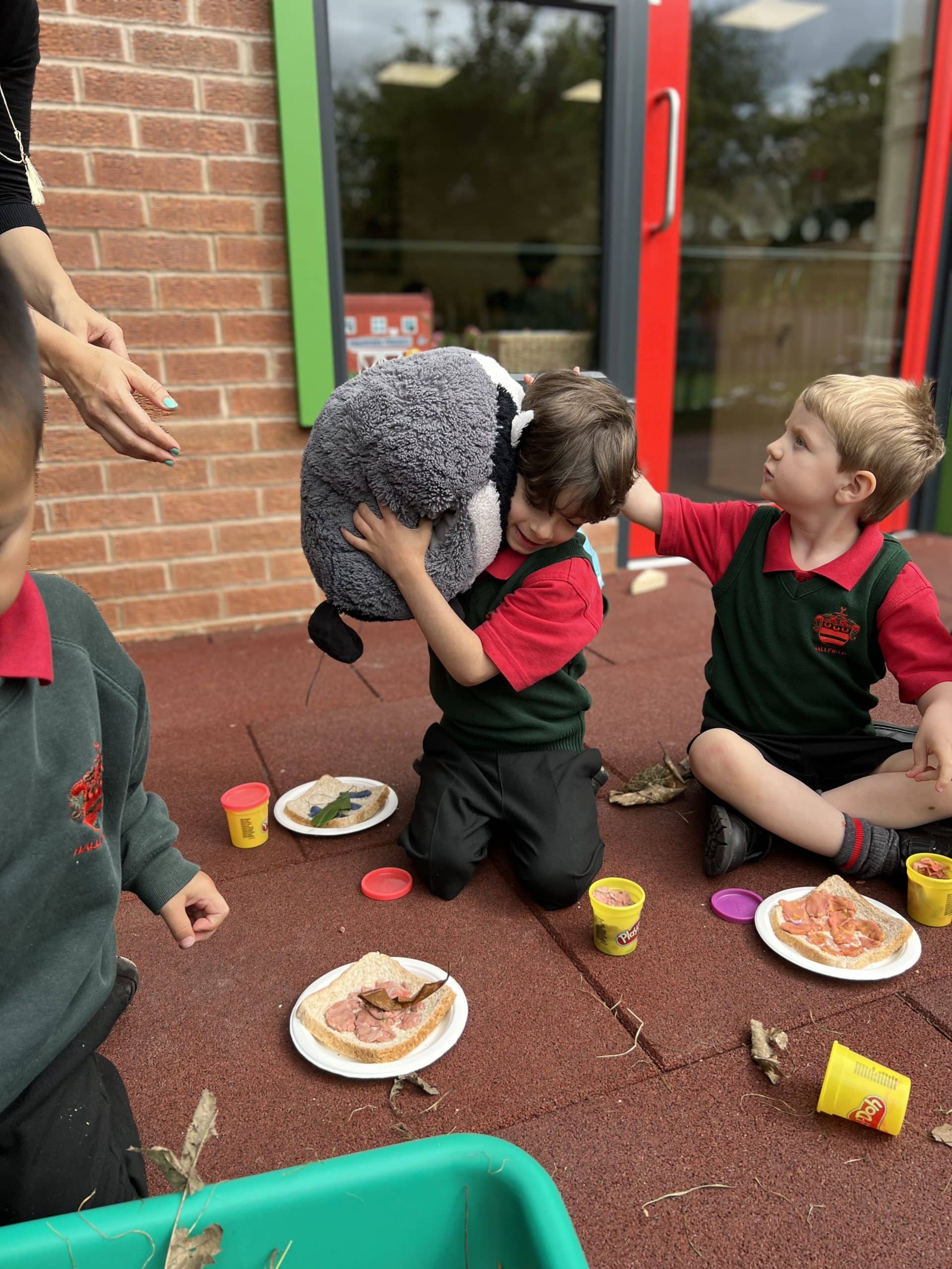 Foundation pupils with Hannah's props