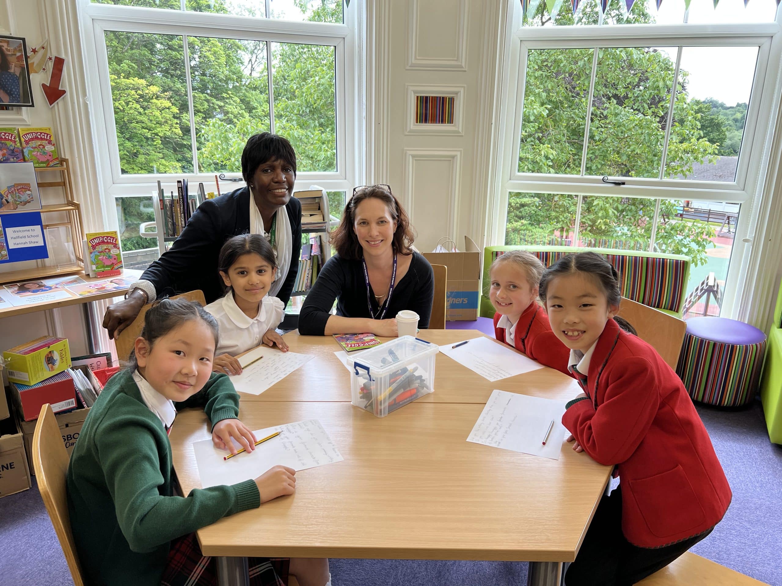 Hannah Shaw with Year 3 pupils